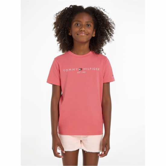 Tommy Hilfiger Детска Тениска Essential T Shirt Juniors Гламурно розово 