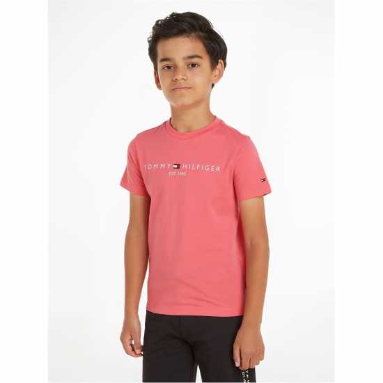 Tommy Hilfiger Детска Тениска Essential T Shirt Juniors Гламурно розово 