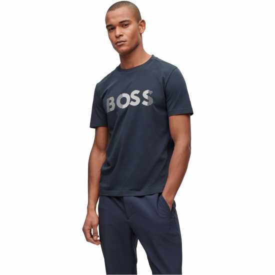 Hugo Boss Тениска Boss Long Sleeve T Shirt Тъмно син 402 Mens Big and Tall