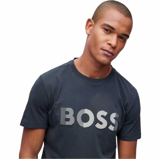 Hugo Boss Тениска Boss Long Sleeve T Shirt Тъмно син 402 Mens Big and Tall