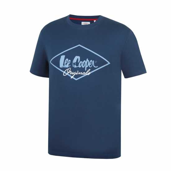 Lee Cooper Тениска Cooper Logo T Shirt Винтажно синьо Мъжки ризи