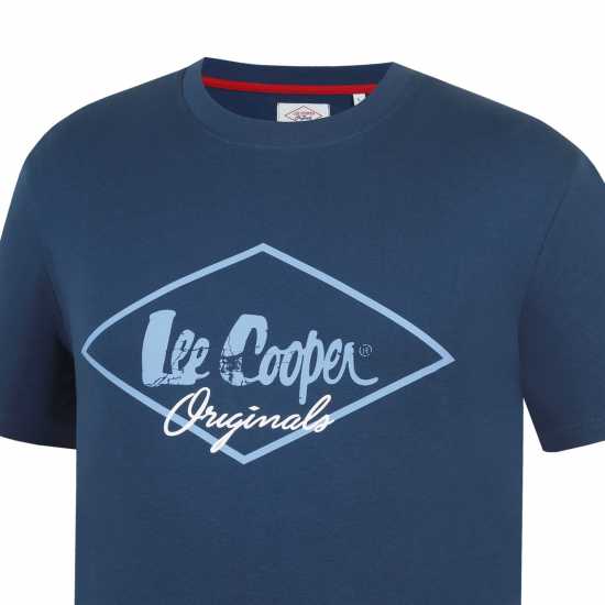 Lee Cooper Тениска Cooper Logo T Shirt Винтажно синьо Мъжки ризи