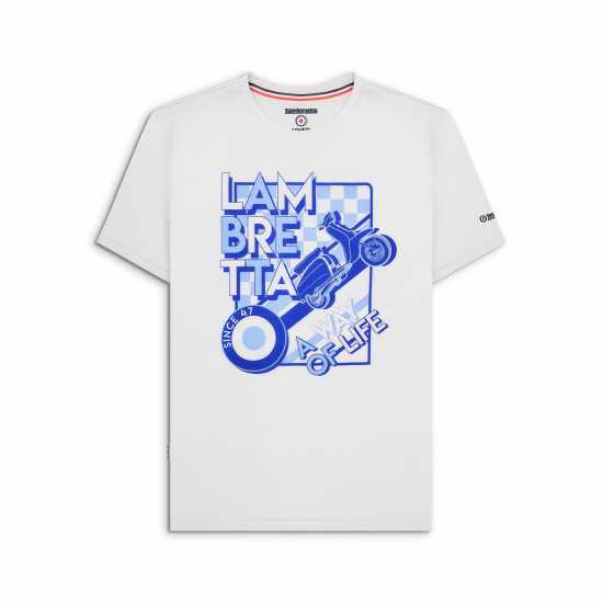 Lambretta Tee Бяло Мъжко облекло за едри хора