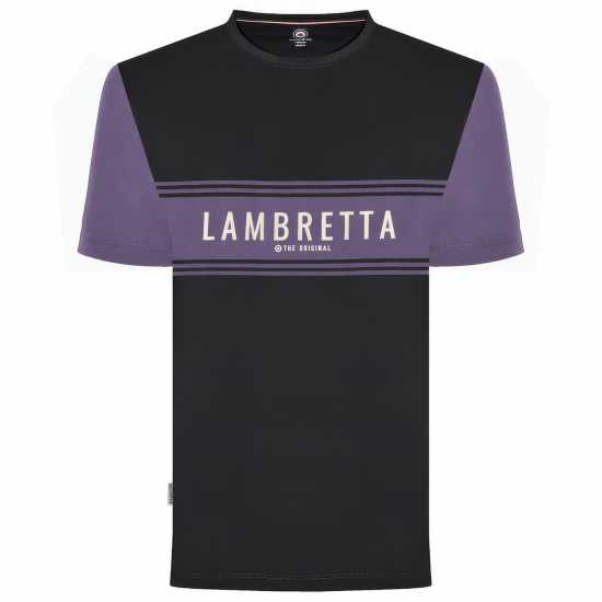 Lambretta Panel Tee Тъмносиньо/Грозде Мъжко облекло за едри хора