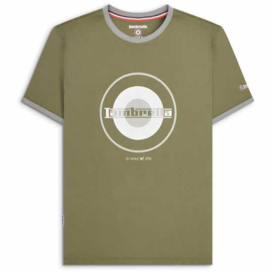 Lambretta Ringer Tee Хаки/Сиво 