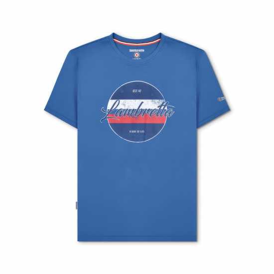 Lambretta Print Tee Тъмно синьо Мъжко облекло за едри хора