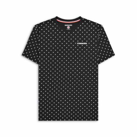 Lambretta Aop Tee Черно/Бяло Мъжко облекло за едри хора