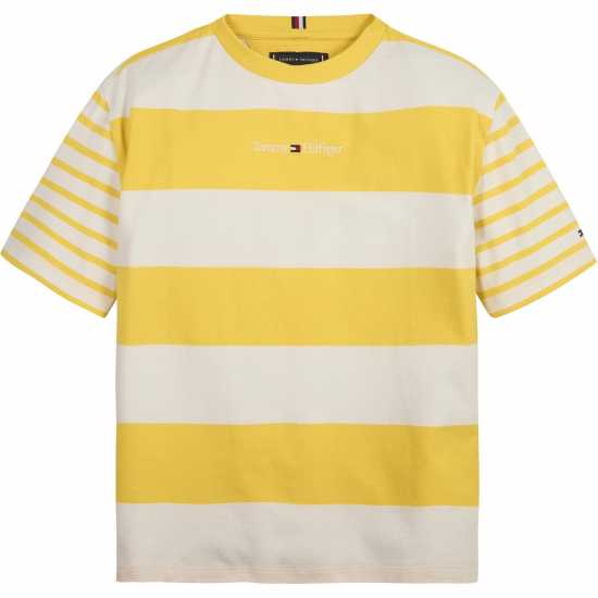 Tommy Hilfiger Тениска С Лого Bold Stripe Logo Tee Звезда Фрукт Жълт Kids