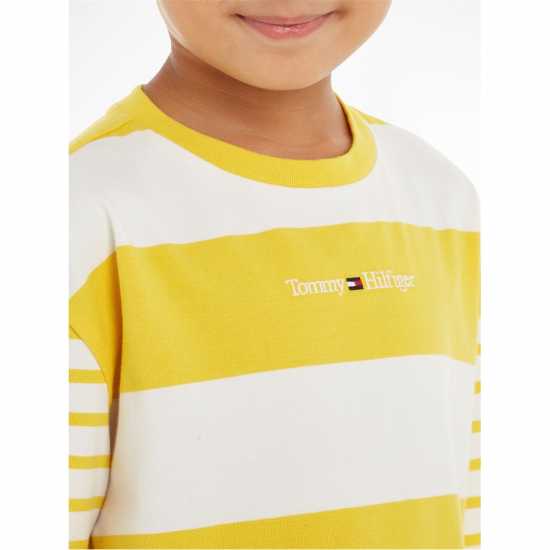 Tommy Hilfiger Тениска С Лого Bold Stripe Logo Tee Звезда Фрукт Жълт Kids