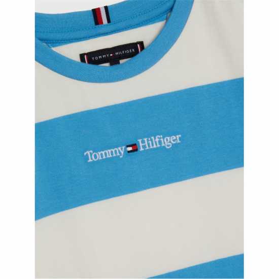 Tommy Hilfiger Тениска С Лого Bold Stripe Logo Tee Небесна паруса Kids