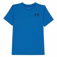 Under Armour Cotton Short Sleeve T-Shirt Junior Boys Хоризонтален син Детски тениски и фланелки