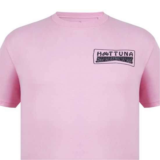 Hot Tuna Мъжка Тениска Обло Деколте Crew T Shirt Mens Pink Мъжко облекло за едри хора