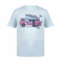 Hot Tuna Мъжка Тениска Обло Деколте Crew T Shirt Mens Aqua Мъжко облекло за едри хора