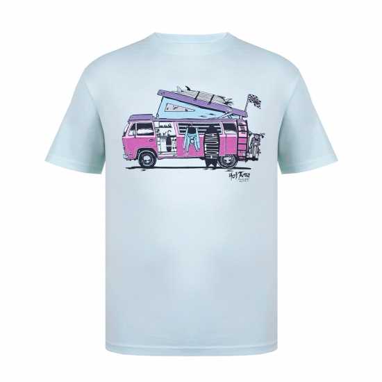 Hot Tuna Мъжка Тениска Обло Деколте Crew T Shirt Mens Aqua Мъжко облекло за едри хора