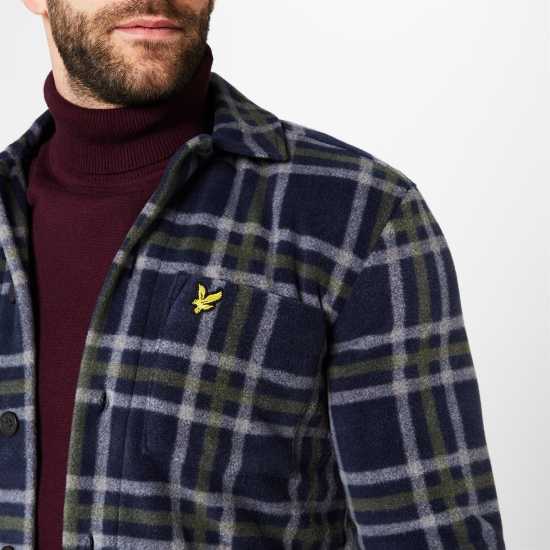 Lyle And Scott Мъжка Риза And Scott Fleece Overshirt Mens Нави W822 