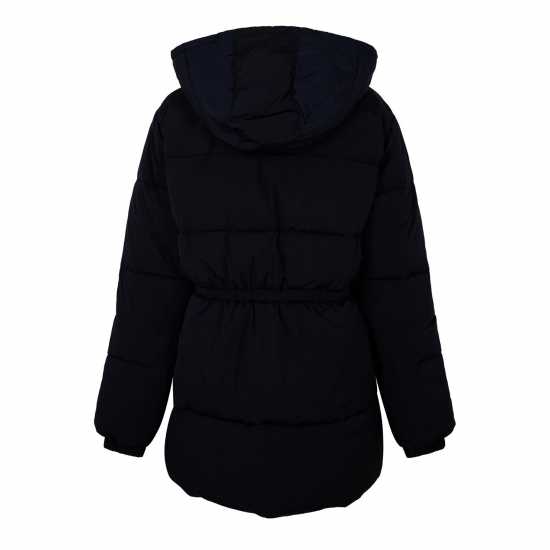 Jack Wills Belted Tie Puffer Ld44 Черно 