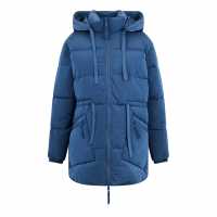 Jack Wills Belted Tie Puffer Ld44 Маслено синьо 