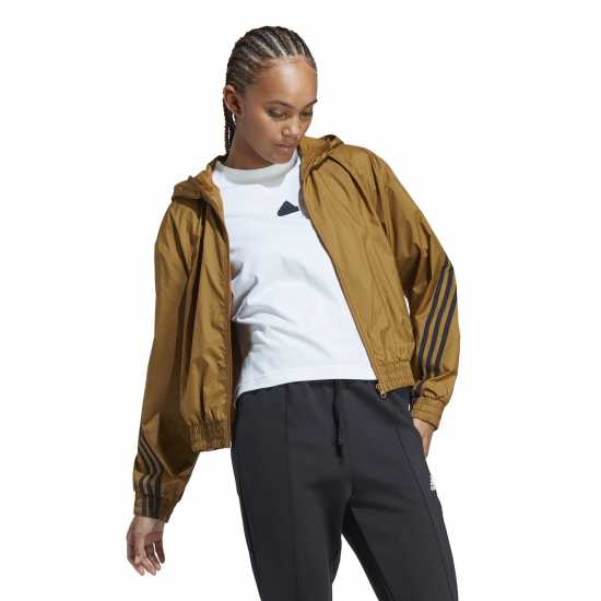 Adidas Дамско Яке Future Icons Woven Windbreaker Jacket Womens Бронзова страна Дамски грейки