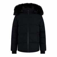 Jack Wills Padded Mid Jacket Ld44 Черно Дамски якета и палта