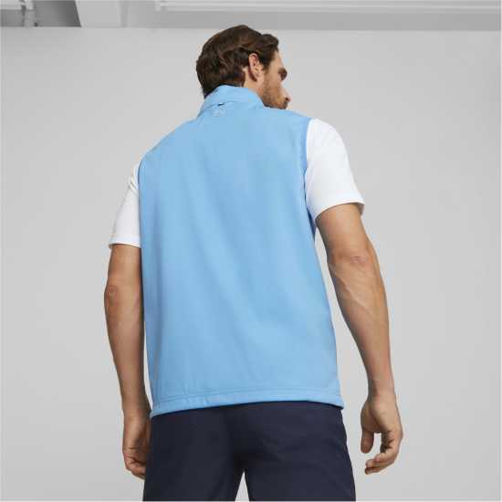 Puma Momentum Wind Vest Golf Mens Синьо/Бяло Голф облекло