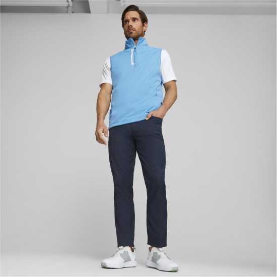 Puma Momentum Wind Vest Golf Mens Синьо/Бяло Голф облекло