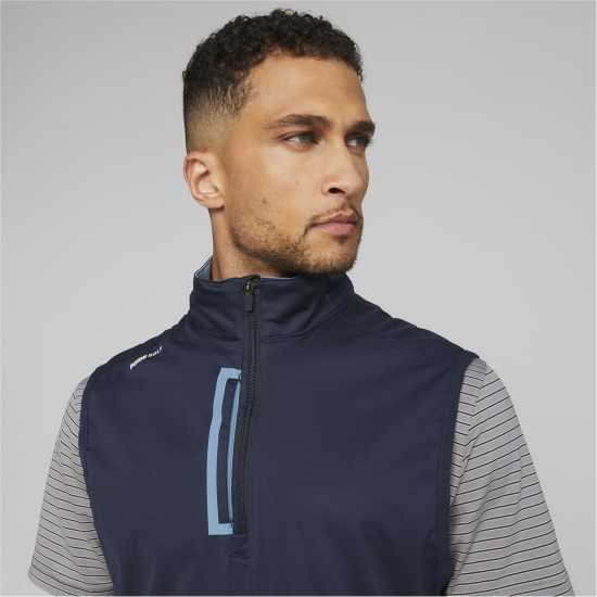 Puma Momentum Wind Vest Golf Mens Тъмносин/Дъб Голф облекло