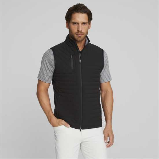 Puma Ватирано Елече Scotia Quilted Vest Golf Mens Черно/Енергия Голф облекло