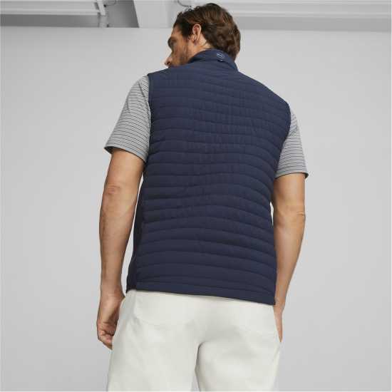 Puma Ватирано Елече Scotia Quilted Vest Golf Mens Тъмносин/Дъб Голф облекло