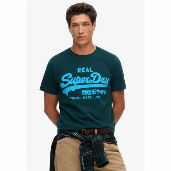 Superdry Тениска Vintage Logo T Shirt Зелено 