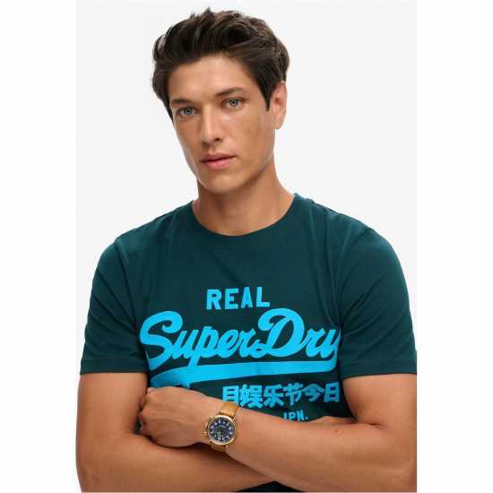 Superdry Тениска Vintage Logo T Shirt Зелено 