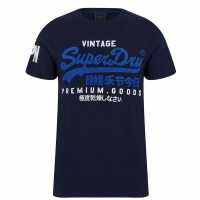 Superdry Тениска Vintage Logo T Shirt Нави Грит 4AY Tshirts under 20