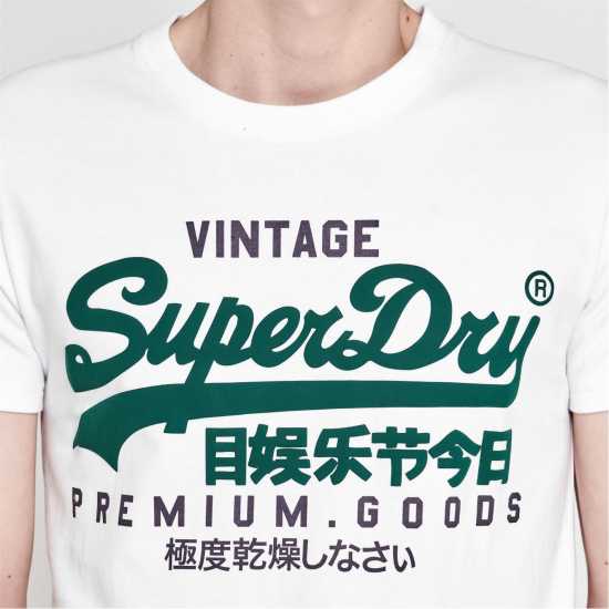 Superdry Тениска Vintage Logo T Shirt Бяло/Зелено 01C Tshirts under 20