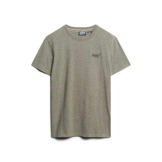 Superdry Тениска Small Chest Logo T Shirt Пепелно зелен 