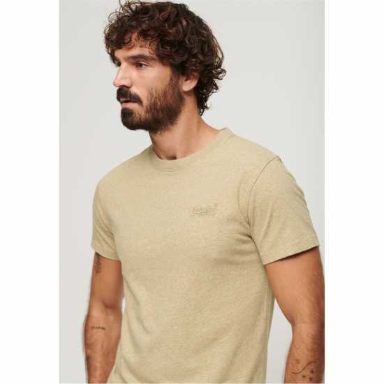 Superdry Тениска Small Chest Logo T Shirt Кафяво кафяво 