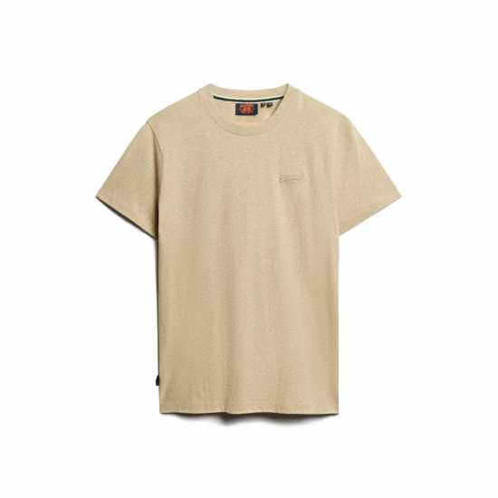 Superdry Тениска Small Chest Logo T Shirt Кафяво кафяво 