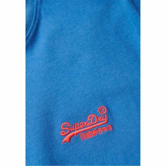 Superdry Тениска Small Chest Logo T Shirt Монако синьо 