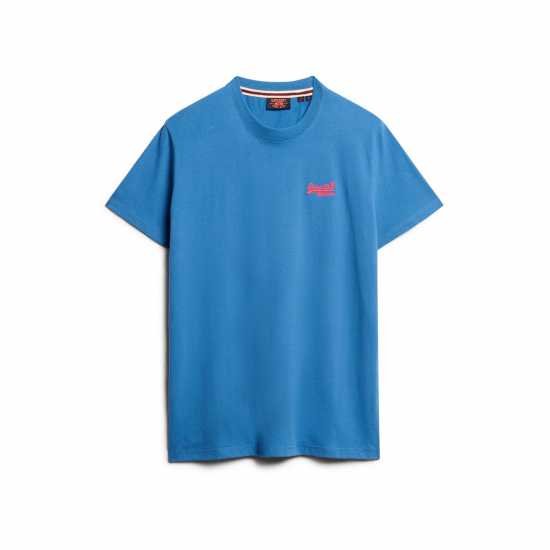 Superdry Тениска Small Chest Logo T Shirt Монако синьо 