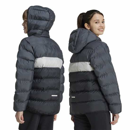 Adidas Пухено Яке Synthetic Down Jacket Сиво шест/сиво Детски якета и палта