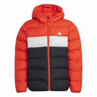 Adidas Пухено Яке Synthetic Down Jacket Червено/Сиво/Черно Детски якета и палта