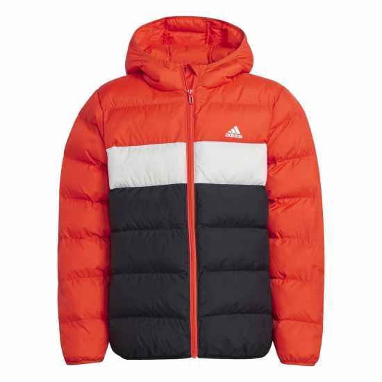 Adidas Пухено Яке Synthetic Down Jacket Червено/Сиво/Черно Детски якета и палта