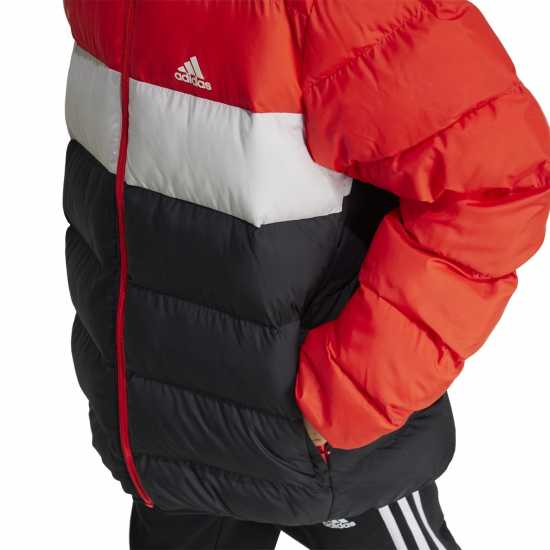 Adidas Пухено Яке Synthetic Down Jacket Червено/Сиво/Черно Детски якета и палта