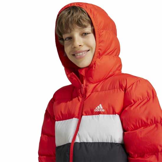 Adidas Пухено Яке Synthetic Down Jacket Червено/Сиво/Черно Детски якета и палта