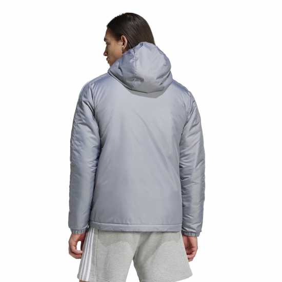 Adidas Мъжко Яке С Качулка 3 Stripe Essential Hooded Jacket Mens Сиво Мъжки грейки