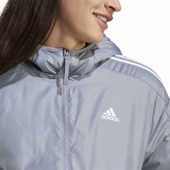 Adidas Мъжко Яке С Качулка 3 Stripe Essential Hooded Jacket Mens Сиво Мъжки грейки