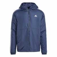 Adidas Мъжко Яке С Качулка 3 Stripe Essential Hooded Jacket Mens Легендарна чернина Мъжки грейки