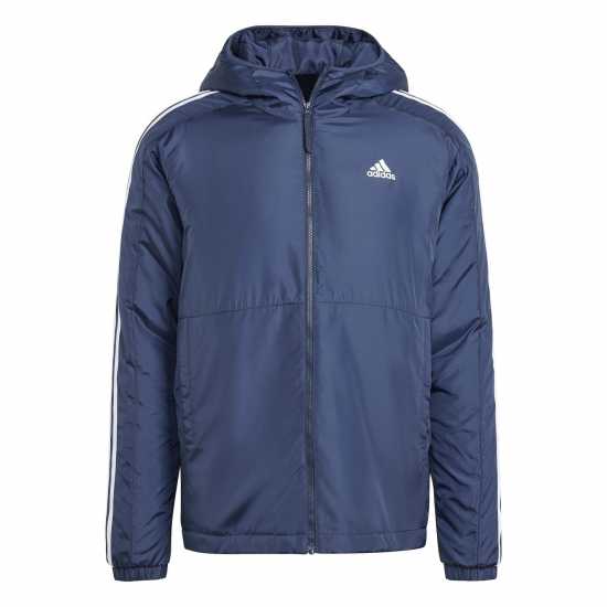 Adidas Мъжко Яке С Качулка 3 Stripe Essential Hooded Jacket Mens Легендарна чернина Мъжки грейки