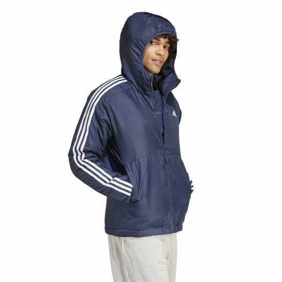 Adidas Мъжко Яке С Качулка 3 Stripe Essential Hooded Jacket Mens Легендарна чернина Мъжки грейки