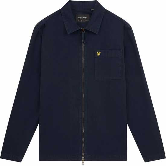 Lyle And Scott Washed Twill Overshirt Тъмно морско Син Z271 