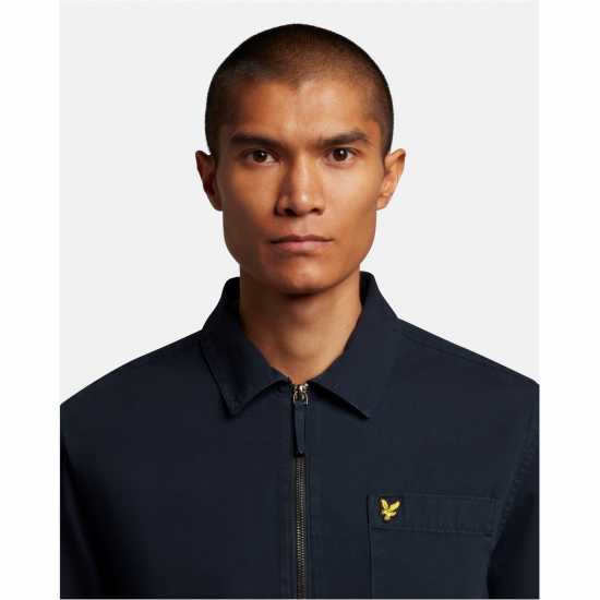 Lyle And Scott Washed Twill Overshirt Тъмно морско Син Z271 