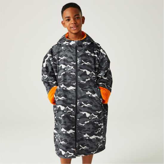 Regatta Waterproof Robe Juniors Черно камуфлаж Детски якета и палта